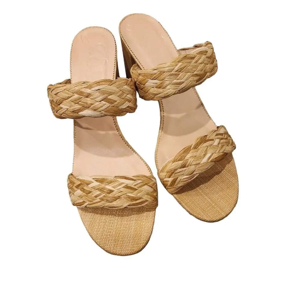 J. Crew Lucie woven braided strap tan sandals size 12
